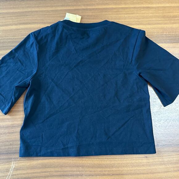 Sandro Diamond Cropped Black T-shirt, Short Sleeves, size 1 small - Picture 6 of 12